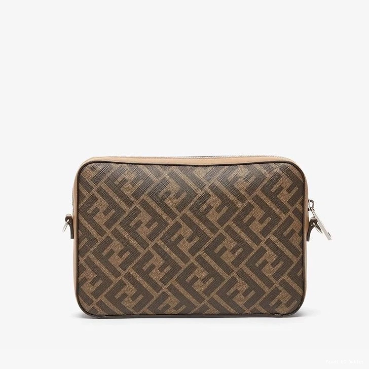 Cheap HOT Case Black Compact Motif FF Brown Camera Fendi In Fabric 0716